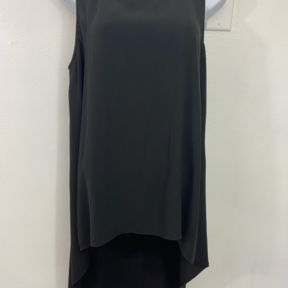 Eileen Fisher 100% Silk Black Tunic Top Sleeveless Blouse M Relaxed Fit Hilo - Picture 2 of 9